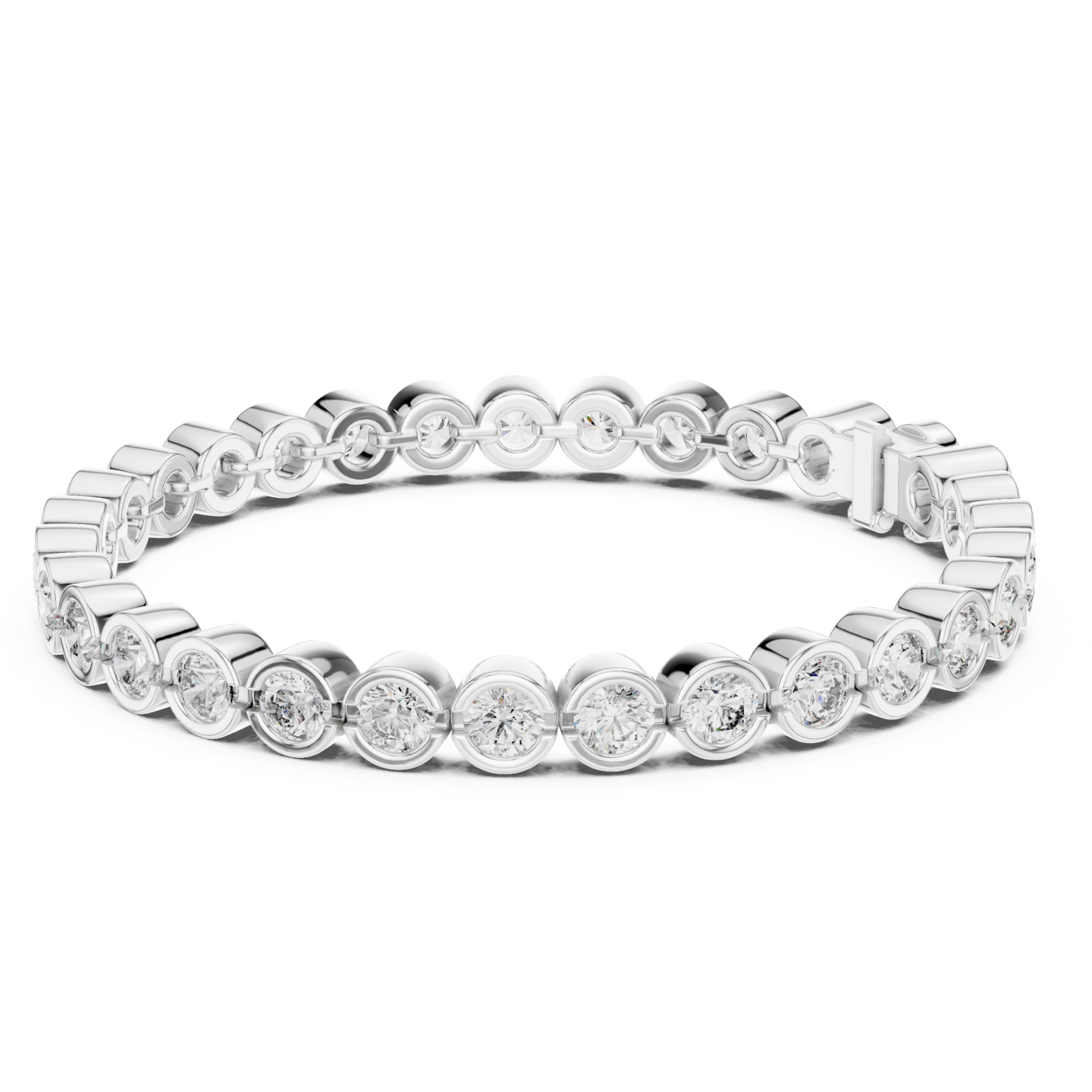 White gold round diamond halo link bracelet
Round diamond circle frame bracelet in white gold
White gold diamond bracelet with linked bezels
Diamond halo station bracelet design
White gold bracelet with round brilliant stones
Circular diamond link bracelet with clasp
White gold diamond chain tennis bracelet
Round stone bracelet with polished gold finish
Diamond bracelet featuring circle settings
White gold round diamond wrist bracelet