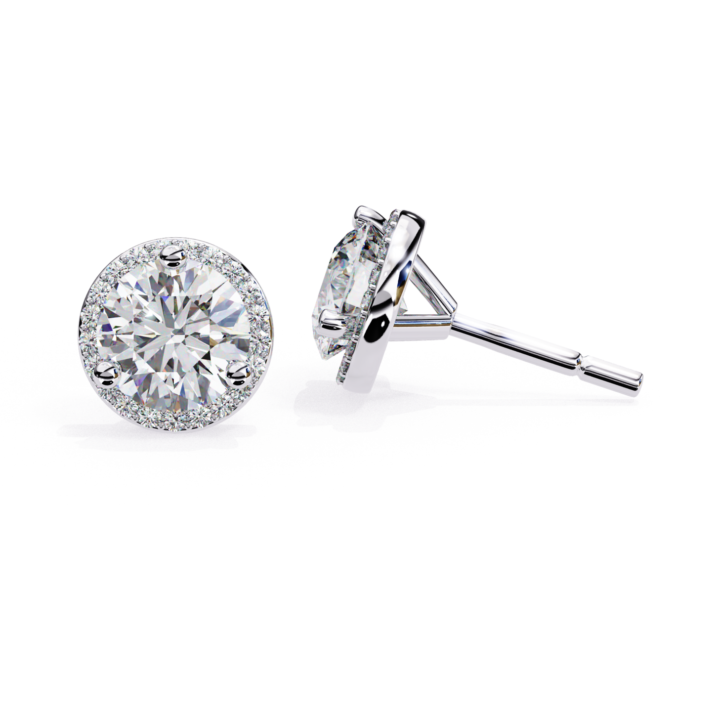 White Gold Round Diamond Halo Stud Earrings View
Round Diamond Halo Stud Earrings Front Side Design
White Gold Round Diamond Stud Earrings Side View
Round Cut Diamond Halo Earrings Jewellery Style
White Gold Diamond Halo Stud Earrings Design
Round Diamond Earrings With Halo Setting View
White Gold Round Diamond Earrings Profile Design
Diamond Halo Stud Earrings Front Angle View
Round Diamond Pave Halo Earrings Style
White Gold Diamond Stud Earrings Side Profile
