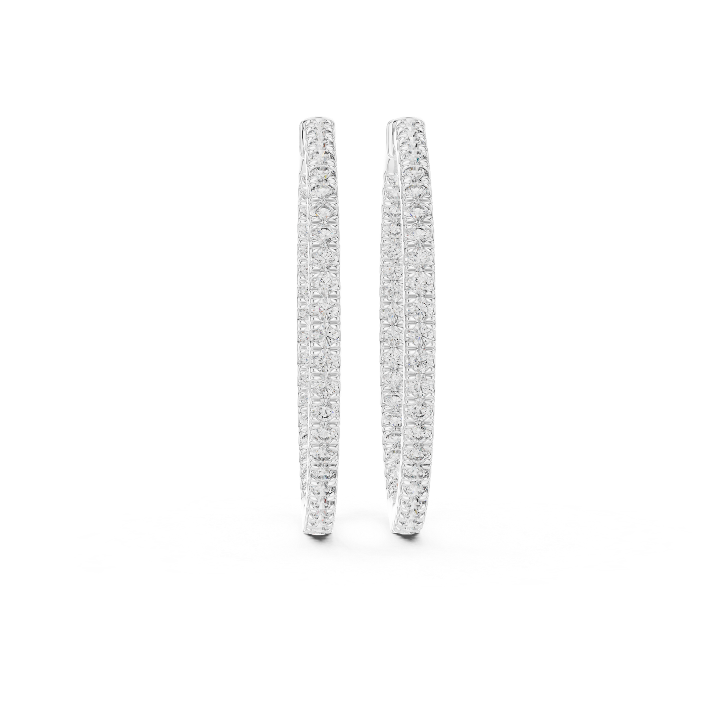 Round diamond white gold hoop earrings front view
White gold hoop earrings with round brilliant diamonds
Elegant round diamond hoops in white gold
Slim white gold hoop earrings with diamond row
Classic white gold hoops with round cut diamonds
Fine jewelry hoop earrings with round diamonds
Minimal white gold diamond hoop earrings design
Luxury white gold hoops with sparkling round diamonds
Everyday round diamond hoop earrings in white gold
Prong set round diamond hoop earrings in white gold