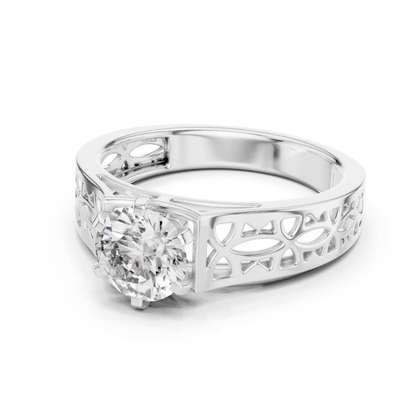White gold round diamond openwork band side view
Angled white gold round solitaire diamond ring design
White gold wide openwork band with round diamond
Side angle white gold round diamond band ring
White gold carved open pattern diamond ring design
Six prong round diamond white gold ring side angle
White gold polished openwork solitaire band design
Round brilliant diamond white gold cutout band ring
White gold decorative wide band with round diamond
Modern white gold openwork round diamond ring angle