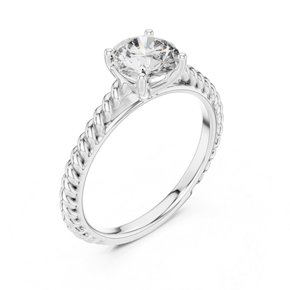 White gold round diamond rope band ring side angle
White gold round solitaire rope band side angle
Round diamond rope band ring in white gold side
White gold four prong round diamond ring angle
Round brilliant diamond rope band solitaire ring
White gold rope band with round diamond ring
Polished white gold round diamond rope ring
Classic white gold round diamond rope band ring
White gold solitaire diamond rope band ring
Round diamond white gold rope band setting