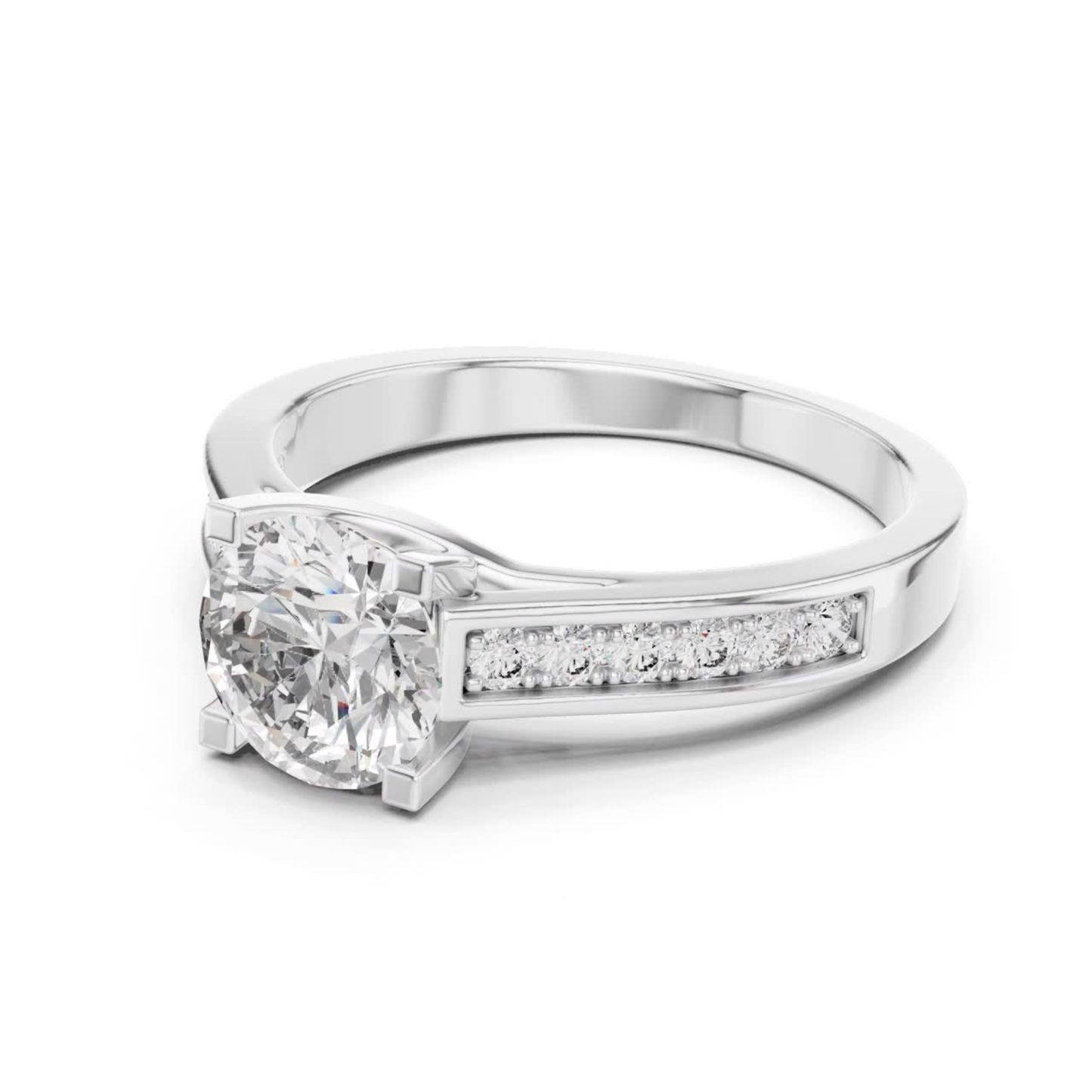 White gold round solitaire channel diamond ring angle
Angled channel set diamond ring in white gold
White gold channel band diamond ring design
Round diamond channel set solitaire ring style
White gold solitaire ring with channel diamonds
Polished white gold channel diamond ring design
Minimal channel set solitaire diamond ring style
Round brilliant channel diamond ring white gold
White gold round channel set diamond ring style
Classic channel diamond solitaire ring white gold