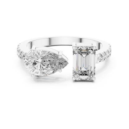 White gold toi et moi diamond ring
White gold emerald and marquise diamond ring
Toi et moi ring with emerald and marquise diamonds
White gold two stone diamond ring
Emerald cut and marquise diamond ring
White gold bypass diamond ring
Two stone diamond ring in white gold
White gold emerald marquise engagement ring
White gold diamond ring with dual center stones
Modern white gold toi et moi ring