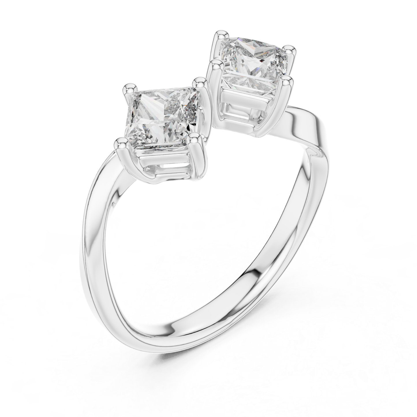 White gold twin princess diamond ring
Double princess cut diamond ring in white gold
White gold bypass ring with princess diamonds
Modern white gold twin diamond ring
Princess cut open style ring in white gold
Elegant white gold double diamond ring
Minimal twin princess diamond white gold ring
Contemporary white gold crossover diamond ring
White gold ring with two princess cut stones
Stylish white gold twin diamond statement ring