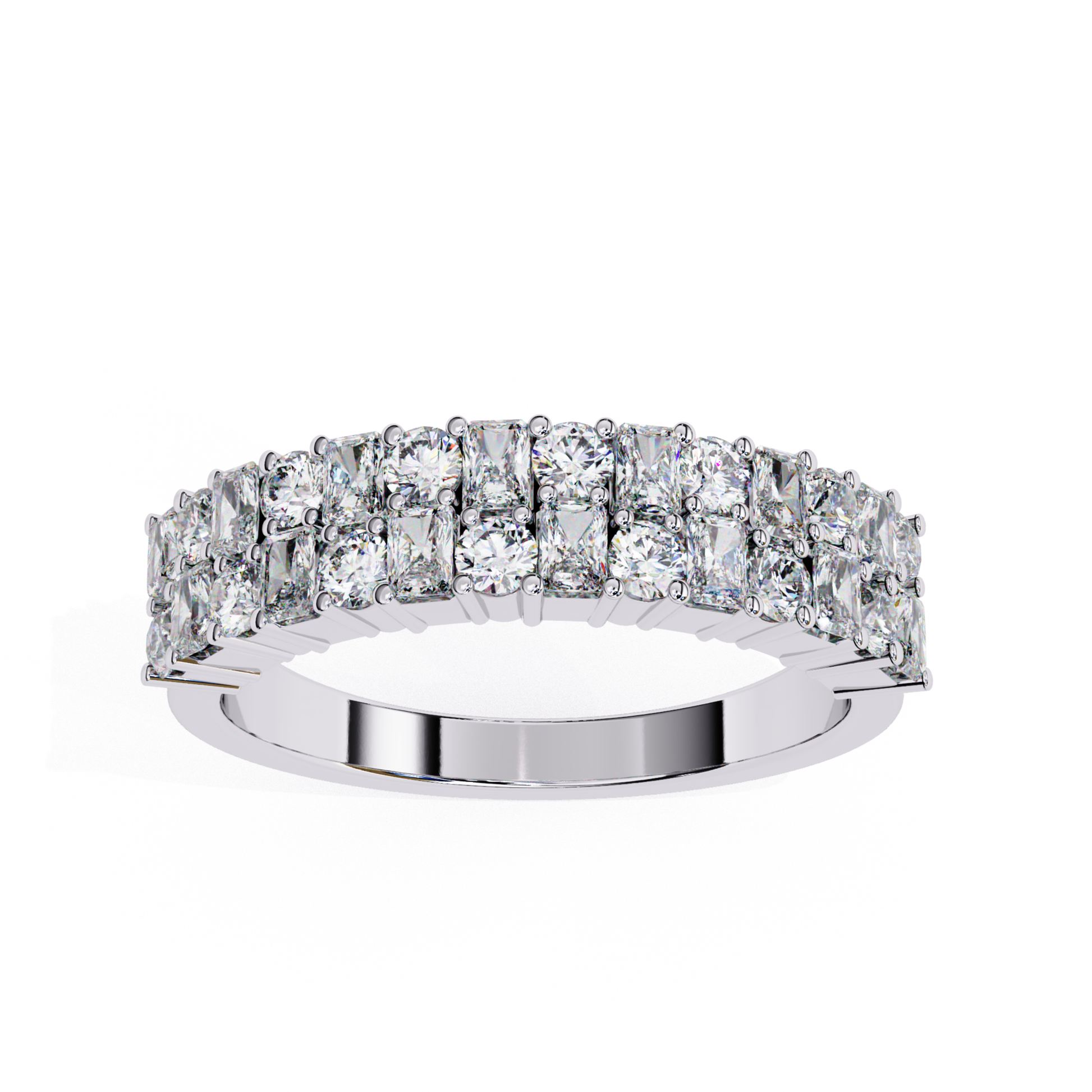 White gold two row mixed cut diamond anniversary band
Luxury mixed cut diamond band with round and princess diamonds in white gold
Elegant two row diamond anniversary band in white gold
Fine jewelry white gold mixed cut diamond band with shared prong setting
Sparkling white gold two row diamond band for women
Premium round and princess cut diamond anniversary ring in white gold
Designer white gold mixed cut diamond band with double row setting
Modern white gold mixed cut diamond wedding band
Timeless white 