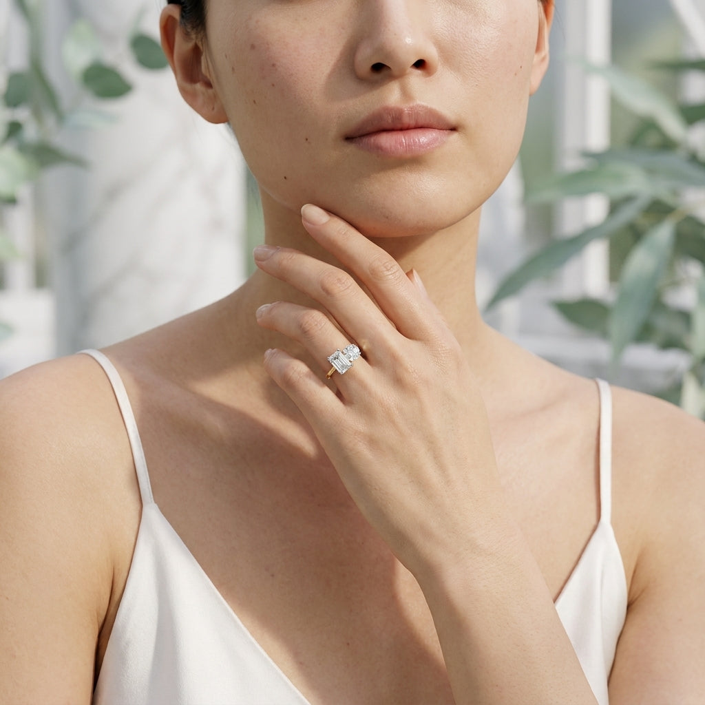 Yellow Gold Emerald Pear Diamond Ring Lifestyle
Toi Et Moi Diamond Ring Model Wear
Emerald Pear Engagement Ring Daily Style
Yellow Gold Diamond Ring Elegant Look
Emerald Cut Pear Diamond Ring Luxury Wear
Two Stone Diamond Ring Fashion Style
Yellow Gold Engagement Ring Natural Light
Emerald Pear Diamond Ring Hand Portrait
Modern Toi Et Moi Ring Premium Jewelry
Yellow Gold Bridal Diamond Ring Lifestyle Shot