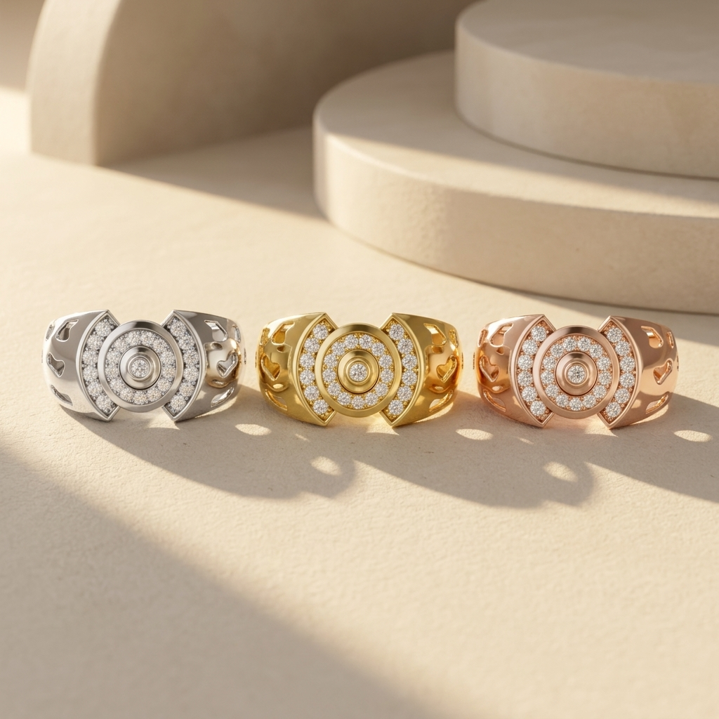 Yellow White Rose Gold Circular Halo Diamond Band Collection
Circular Halo Diamond Band Three Metal Options
Yellow White Rose Gold Statement Diamond Band
Circular Halo Diamond Band Metal Choices
Wide Diamond Band Three Gold Colors
Yellow White Rose Gold Diamond Ring Collection
Circular Halo Diamond Band Collection Display
Diamond Band Available Three Metals
Yellow White Rose Gold Ring Display
Circular Halo Diamond Band Color Options