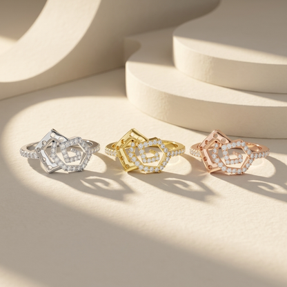 Yellow White Rose Gold Hexagon Spiral Diamond Ring Collection
Hexagon Spiral Diamond Ring Three Metal Options
Yellow White Rose Gold Geometric Diamond Ring
Hexagon Open Diamond Ring Available Three Metals
Geometric Spiral Diamond Ring Metal Choices
Yellow White Rose Gold Fashion Ring Collection
Modern Hexagon Diamond Ring Three Gold Colors
Geometric Diamond Ring Color Options
Yellow White Rose Gold Ring Display
Hexagon Spiral Diamond Ring Premium Collection
