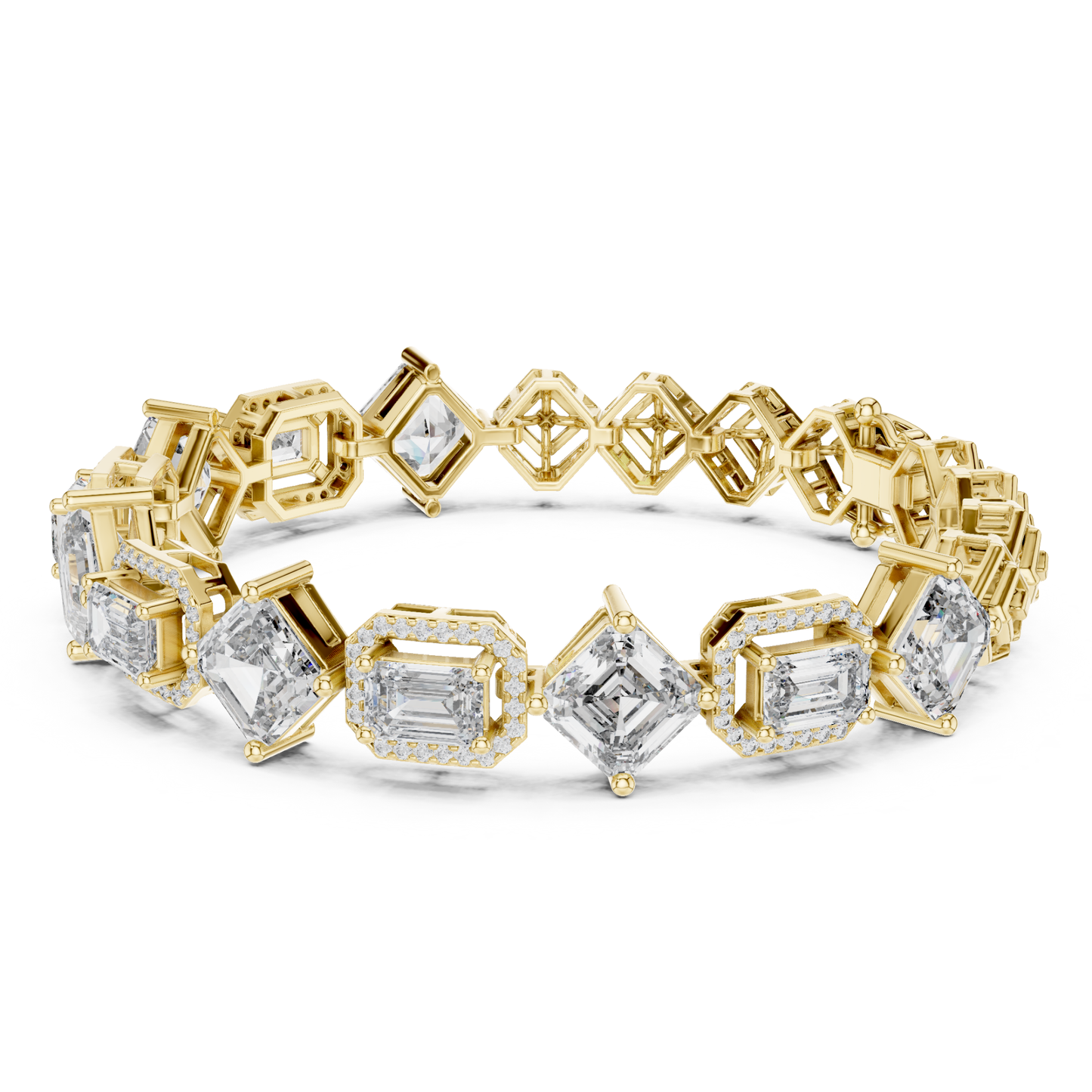 Yellow gold Asscher and emerald cut halo diamond tennis bracelet
Luxury mixed shape diamond bracelet in yellow gold
Fancy cut diamond tennis bracelet with halo setting
Yellow gold geometric diamond bracelet for women
Elegant Asscher cut diamond bracelet jewelry
Emerald cut halo diamond bracelet in yellow gold
Designer multi shape diamond tennis bracelet
Fine jewelry bracelet with fancy cut diamonds
Statement yellow gold diamond bracelet design
Premium halo diamond tennis bracelet in gold