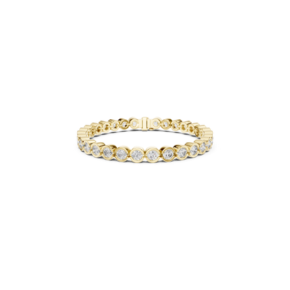 Yellow gold round diamond tennis bracelet
Bezel set round diamond bracelet in yellow gold
Yellow gold diamond line tennis bracelet
Round cut diamond bracelet with bezel settings
Yellow gold eternity diamond bracelet
Round diamond station bracelet in yellow gold
Classic yellow gold diamond tennis bracelet
Front view yellow gold round diamond bracelet
Circular bezel set diamond bracelet
Yellow gold bracelet with round brilliant diamonds