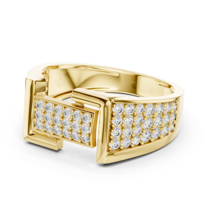 Yellow gold buckle style diamond ring
Round diamond yellow gold buckle band ring
Yellow gold geometric buckle diamond ring
Modern yellow gold diamond statement ring
Yellow gold wide band pavé diamond ring
Contemporary buckle design diamond ring
Yellow gold rectangular diamond buckle ring
Bold yellow gold diamond fashion band
Yellow gold designer buckle style ring
Multi diamond yellow gold buckle band ring