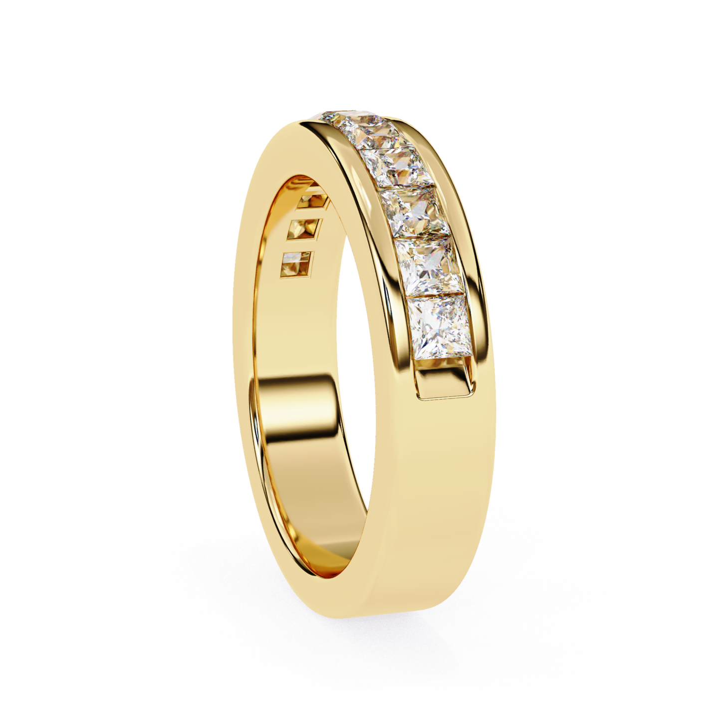 Yellow gold channel diamond ring
Yellow gold straight cut diamond band
Yellow gold diamond channel band
Yellow gold polished diamond ring
Yellow gold diamond band front view
Yellow gold clean finish diamond band
Yellow gold diamond band side view
Yellow gold channel set diamond ring
Yellow gold diamond band close view
Yellow gold classic diamond band