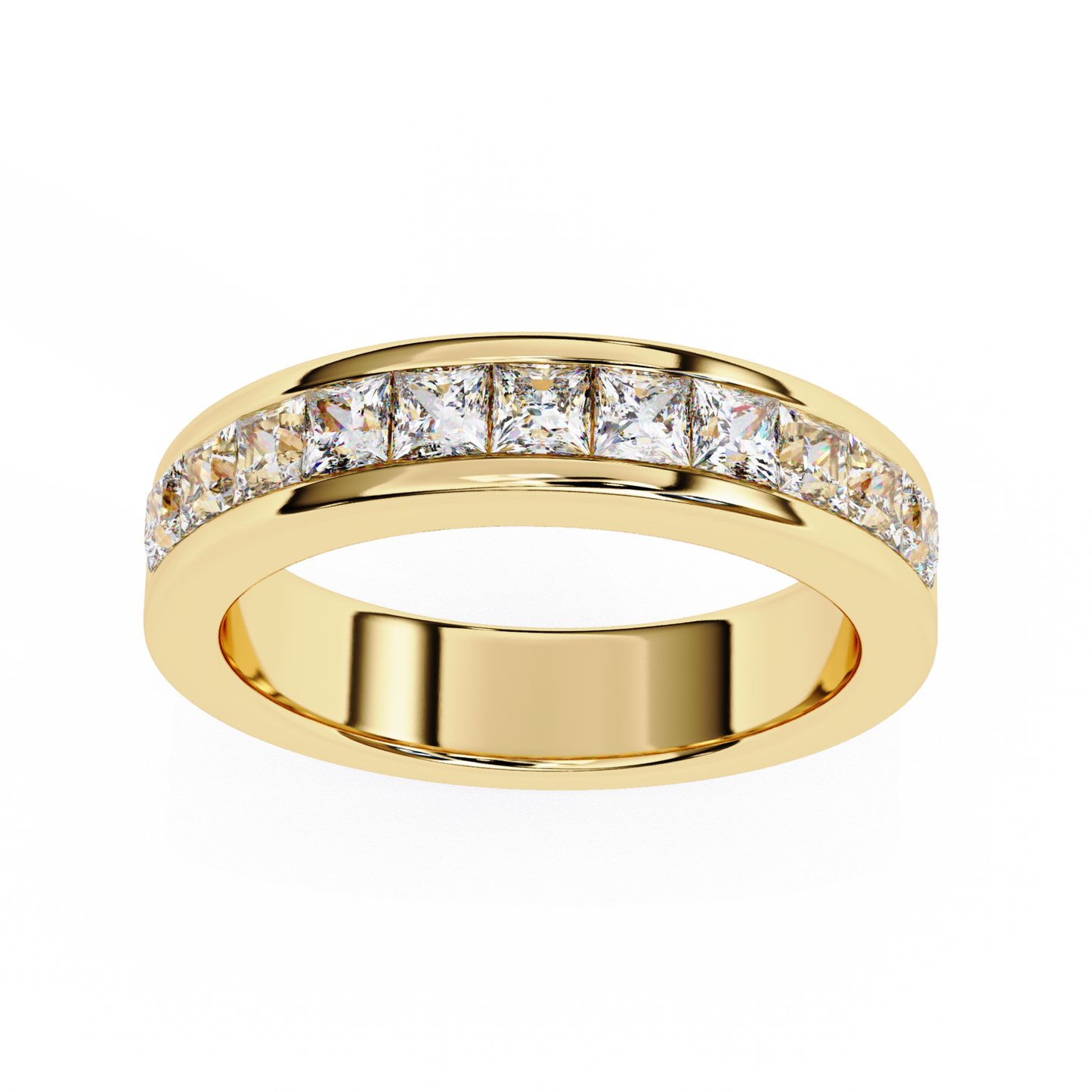 Yellow gold channel set diamond band
Yellow gold diamond band front view
Yellow gold straight diamond band
Yellow gold band with channel diamonds
Yellow gold polished diamond band
Yellow gold diamond row band
Yellow gold classic diamond band
Yellow gold smooth diamond band
Yellow gold diamond band close view
Yellow gold fine diamond band