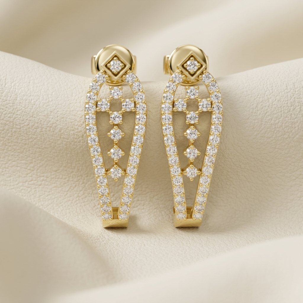 Yellow gold diamond openwork drop earrings
Luxury pavé diamond statement earrings
Elegant open frame diamond drop earrings
Fine jewelry yellow gold dangle earrings
Premium diamond open design earrings
Sparkling diamond drop earrings close up
Modern yellow gold diamond earrings
Designer openwork diamond earrings
Brilliant pavé diamond dangle earrings
Luxury diamond earrings product photo