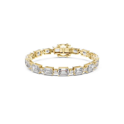 Yellow gold emerald and round diamond tennis bracelet
Emerald cut diamonds with round accent stones bracelet
Yellow gold mixed shape diamond bracelet
Emerald and round diamond line bracelet
Yellow gold bracelet with step cut diamonds
Diamond tennis bracelet with emerald and round stones
Yellow gold geometric diamond bracelet design
Emerald shape diamond bracelet with round accents
Mixed cut diamond bracelet in yellow gold
Yellow gold emerald and round diamond jewelry bracelet