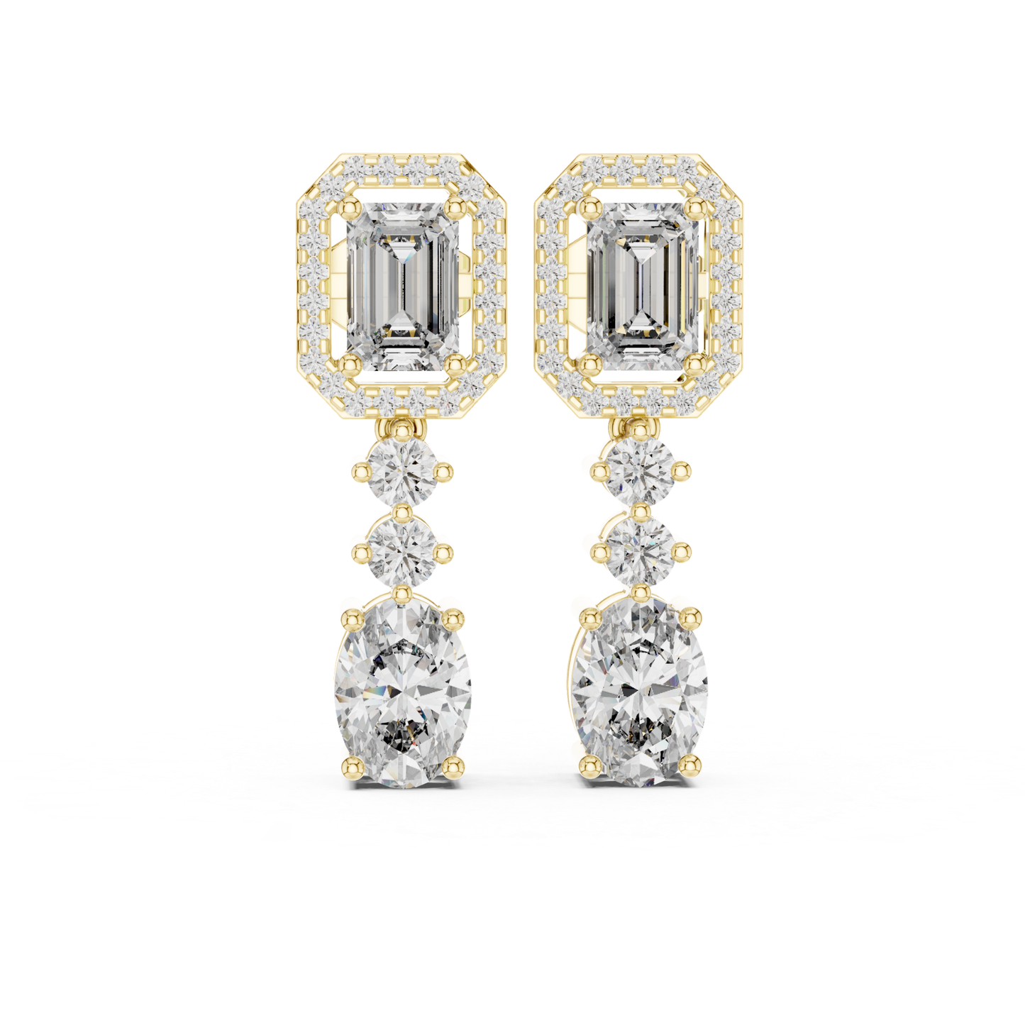 Emerald halo and oval diamond drop earrings in yellow gold
Yellow gold emerald cut halo diamond drop earrings
Oval diamond dangle earrings with emerald halo top
Luxury yellow gold diamond drop earrings for women
Emerald and oval cut diamond statement earrings
Double drop diamond earrings in yellow gold
Oval lab diamond drop earrings with halo design
Elegant yellow gold diamond dangle earrings
Emerald cut top and oval bottom diamond earrings
Geometric diamond drop earrings in yellow gold