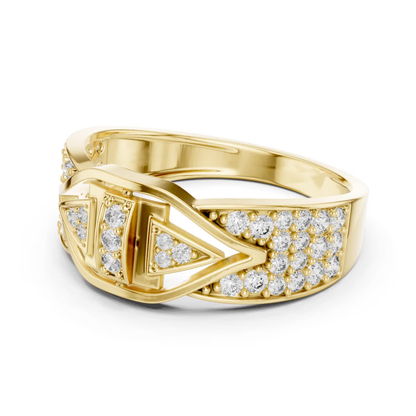 Side view yellow gold geometric diamond ring
Yellow gold round diamond ring angled view
Side profile yellow gold statement diamond ring
Yellow gold wide band diamond ring side angle
Geometric yellow gold diamond ring side detail
Round diamond yellow gold ring perspective view
Yellow gold designer diamond ring side profile
Side angle yellow gold cluster diamond ring
Modern yellow gold diamond ring side view
Yellow gold architectural diamond ring profile