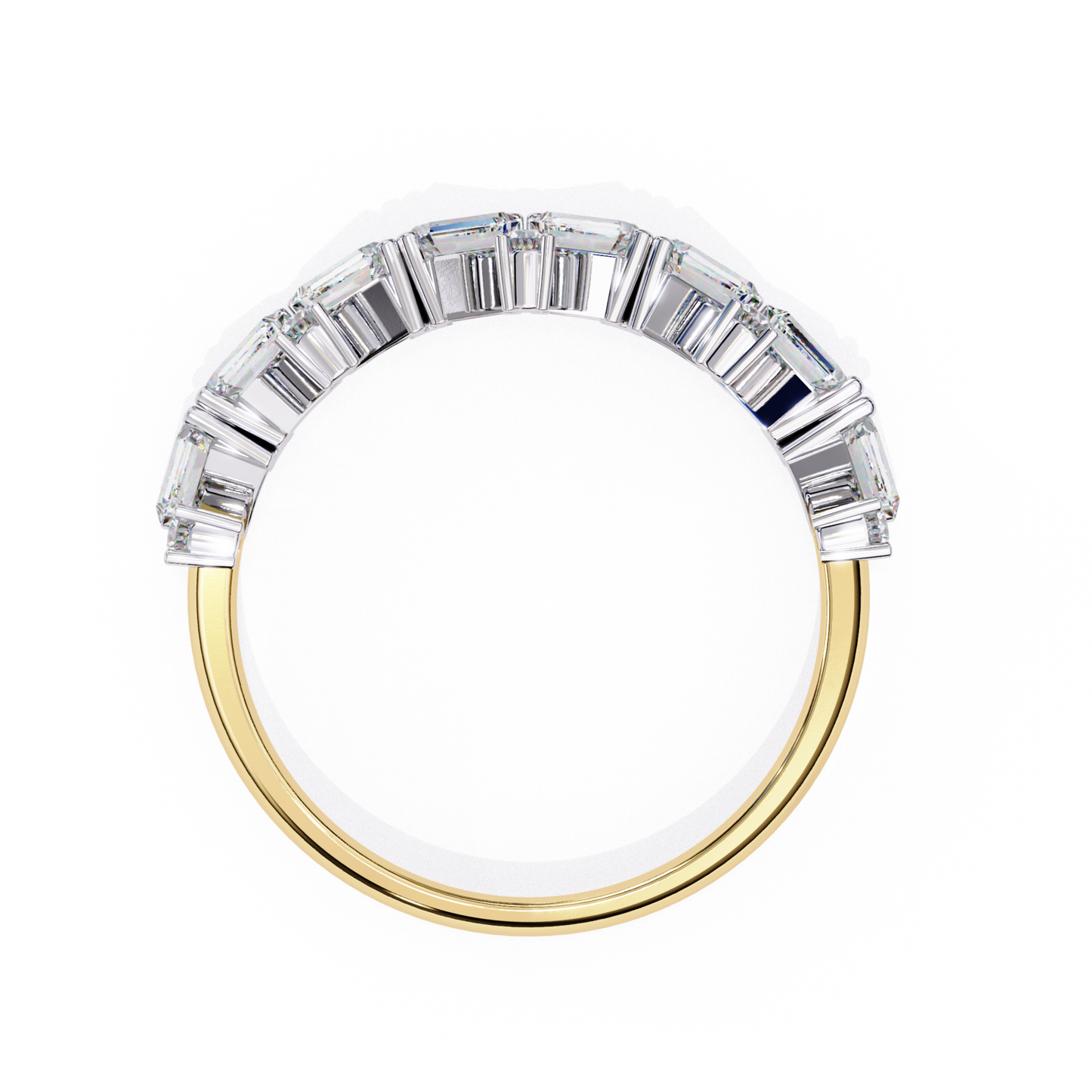 Top view of yellow gold graduated baguette diamond band
Yellow gold ring with graduated baguette diamonds top profile
Luxury yellow gold graduated baguette diamond wedding band
Elegant yellow gold half eternity band with tapered baguette diamonds
Fine jewelry graduated baguette diamond ring in yellow gold
Modern yellow gold baguette diamond anniversary band top view
Premium graduated baguette diamond stackable band in yellow gold
Designer yellow gold tapered baguette diamond band
Classic yellow gold half et