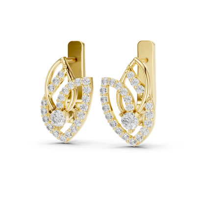 Angle view yellow gold halo diamond drop earrings
Yellow gold round diamond drop earrings angle view
Open leaf diamond earrings in yellow gold
Luxury yellow gold halo diamond earrings angle profile
Round diamond drop earrings in gold
Yellow gold diamond earrings with leaf design
Elegant halo diamond drop earrings side angle
Fine yellow gold round diamond earrings angle view
Modern yellow gold drop earrings with round diamonds
Yellow gold diamond earrings perspective view