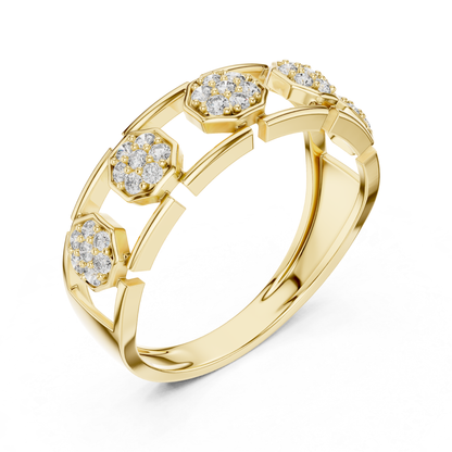 Yellow gold hexagon diamond station ring
Modern yellow gold geometric diamond link ring
Yellow gold open gallery diamond band ring
Round diamond yellow gold hexagon motif ring
Yellow gold connected station diamond ring
Contemporary yellow gold cluster diamond band
Yellow gold architectural diamond fashion ring
Elegant yellow gold open link band ring
Yellow gold designer hexagon diamond ring
Round diamond yellow gold geometric station ring
