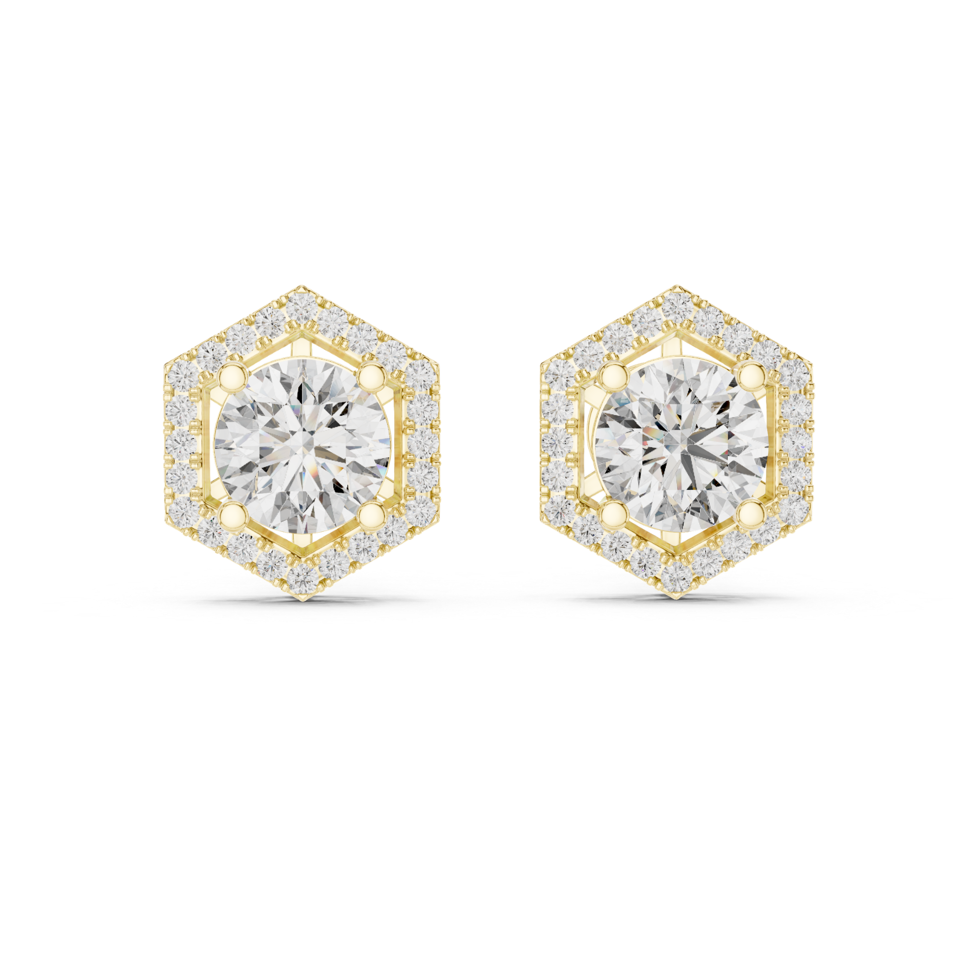 Yellow gold hexagon halo round diamond stud earrings
Round diamond hexagon earrings in yellow gold
Hexagon shaped diamond halo stud earrings
Yellow gold round diamond geometric earrings
Halo diamond stud earrings with hexagon frame
Round center diamond hexagon earrings
Yellow gold diamond stud earrings with halo design
Geometric diamond halo earrings in yellow gold
Round diamond earrings with hexagon border
Hexagon diamond stud earrings with round center stone