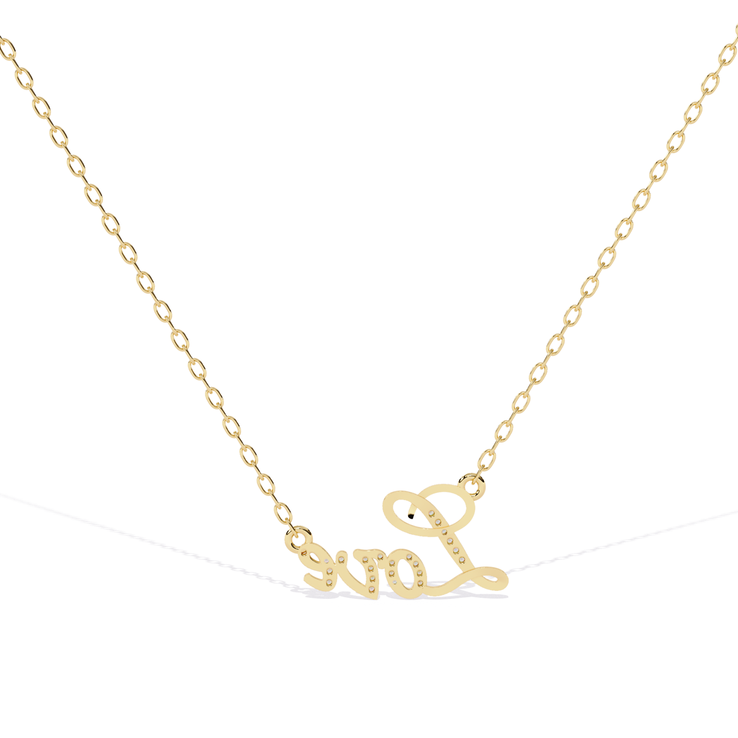 Yellow Gold Love Diamond Name Necklace Back View
Back View Love Diamond Name Necklace
Yellow Gold Love Script Necklace Back View
Rear View Love Name Necklace
Yellow Gold Love Pendant Back View
Love Script Necklace Reverse View
Yellow Gold Love Necklace Back Side
Polished Love Diamond Name Necklace Back
Gold Love Script Pendant Rear View
Yellow Gold Love Name Necklace Reverse View