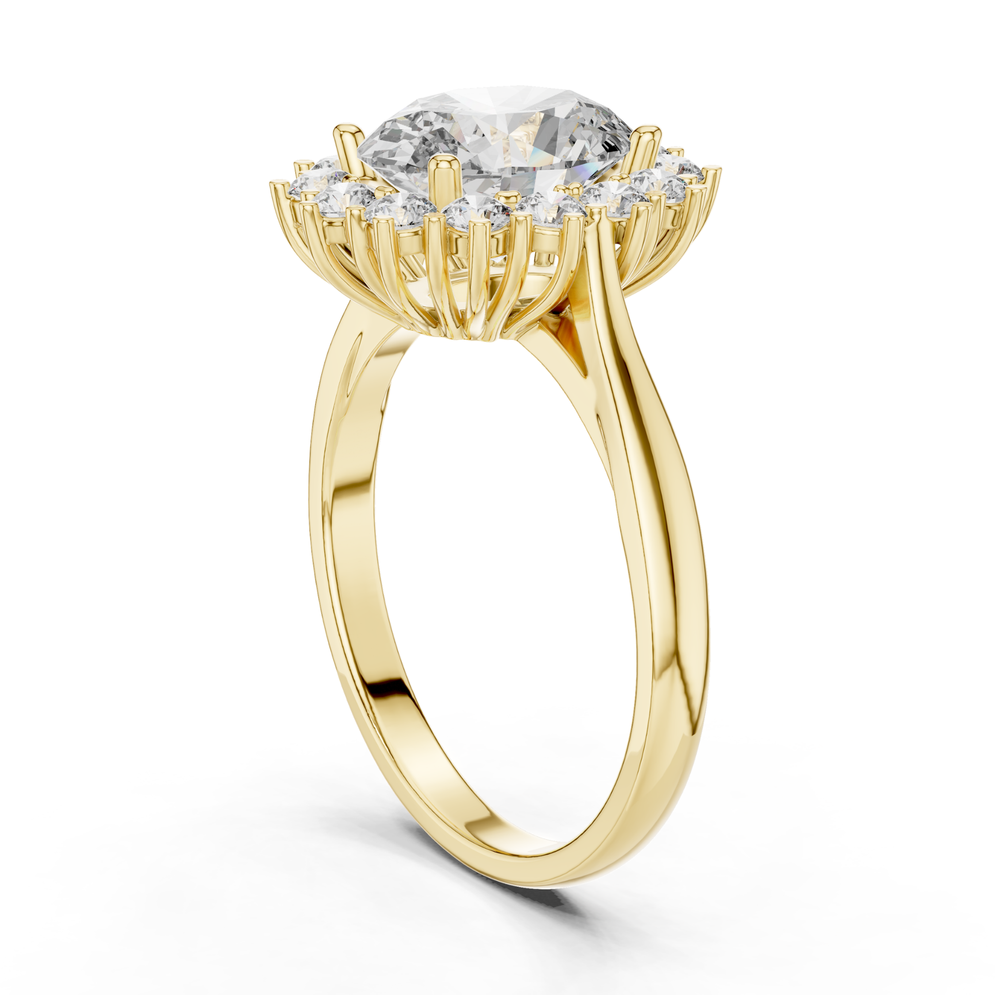 Yellow gold oval halo ring side angle
Side view yellow gold oval diamond halo ring
Oval halo engagement ring yellow gold profile
Yellow gold diamond halo ring basket view
Oval cut halo ring side profile yellow gold
Yellow gold oval cluster halo ring side
Elegant oval halo ring side perspective
Yellow gold prong set halo ring profile
Oval diamond halo ring detailed side view
Yellow gold floral halo engagement ring side