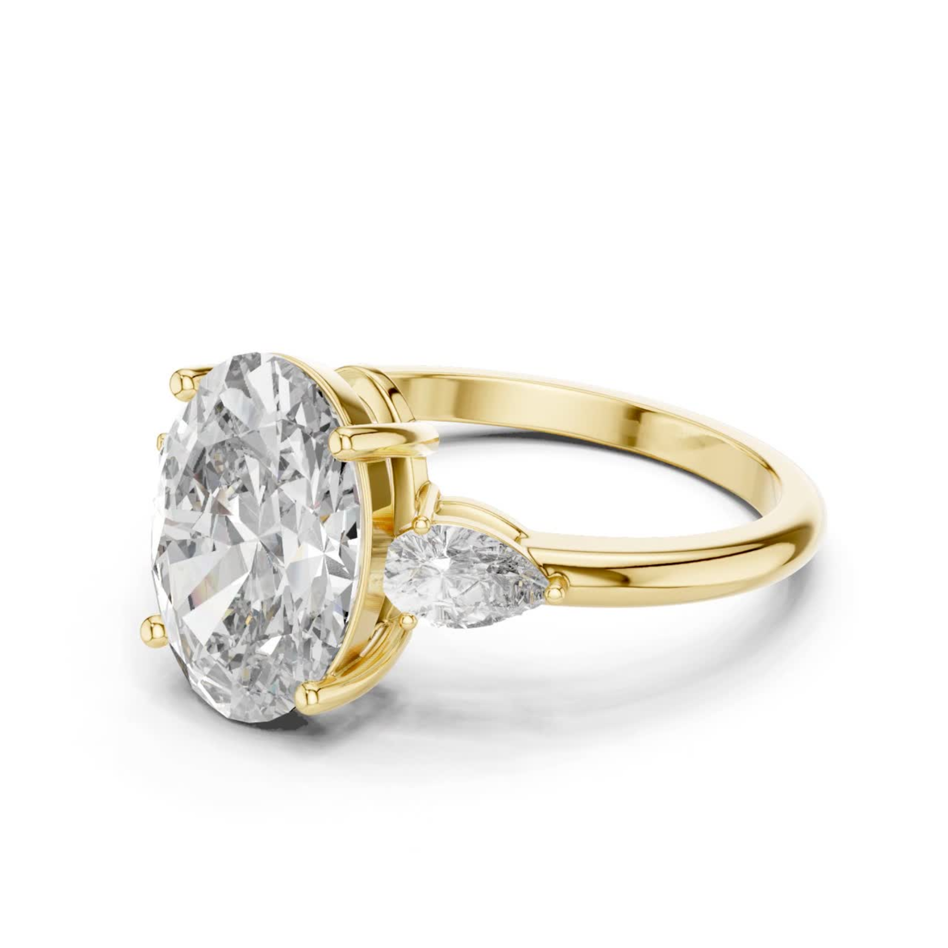 Yellow gold oval diamond ring side angle
Side angle oval diamond ring in yellow gold
Yellow gold oval cut engagement ring
Oval diamond ring with pear side stone
Yellow gold oval solitaire diamond ring
Oval cut diamond ring side profile
Yellow gold oval diamond ring with pear accent
Yellow gold oval center diamond ring
Oval diamond ring in yellow gold setting
Yellow gold oval diamond ring profile