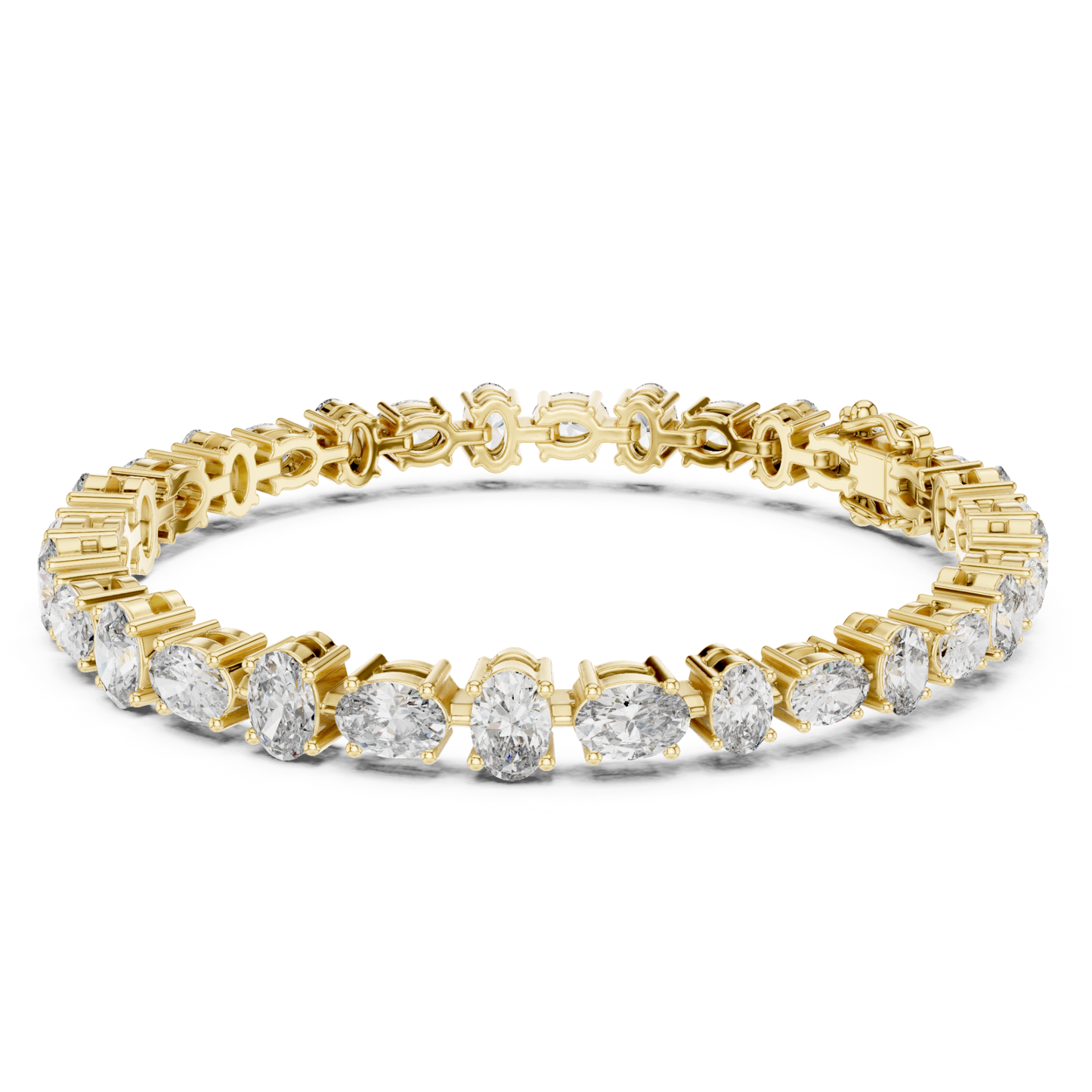 Yellow gold oval diamond tennis bracelet with prong setting
Luxury oval cut diamond bracelet in solid yellow gold
Elegant oval diamond tennis bracelet for women
Fine jewelry bracelet with brilliant oval diamonds
Classic yellow gold oval diamond bracelet design
Premium tennis bracelet featuring oval cut diamonds
Designer yellow gold bracelet with sparkling diamonds
Modern oval diamond bracelet with secure clasp
Statement oval diamond tennis bracelet jewelry
Handcrafted yellow gold oval diamond bracelet