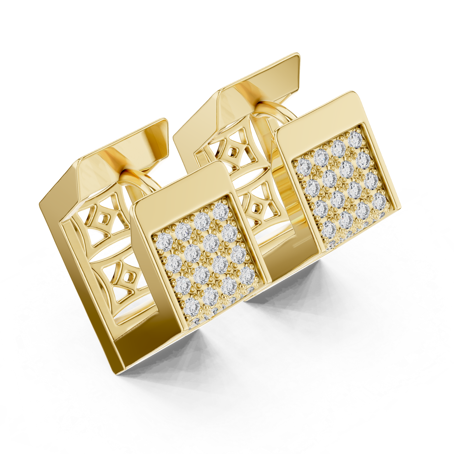 Top angle yellow gold Pave diamond hoop earrings
Yellow gold round diamond hoop earrings top angle
Yellow gold geometric diamond hoop earrings
Pave diamond hoop earrings in yellow gold
Yellow gold diamond earrings with open gallery
Multi row diamond hoop earrings yellow gold
Yellow gold round diamond earrings perspective
Rectangular diamond hoop earrings yellow gold
Yellow gold Pave diamond earrings angled view
Yellow gold diamond hoop earrings showcase