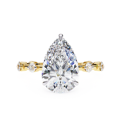 Pear Cut Diamond Hidden Halo Ring In Yellow Gold
Yellow Gold Pear Diamond Solitaire Ring
Pear Shape Diamond Ring With Round Side Stones
Yellow Gold Ring With Pear Cut Center Diamond
Four Prong Pear Diamond Ring In Yellow Gold
Front View Pear Cut Diamond Hidden Halo Ring
Yellow Gold Diamond Ring With Pear Solitaire
Contemporary Pear Shape Diamond Ring
Pear Cut Engagement Ring With Diamond Band
Yellow Gold Pear Diamond Ring Front View