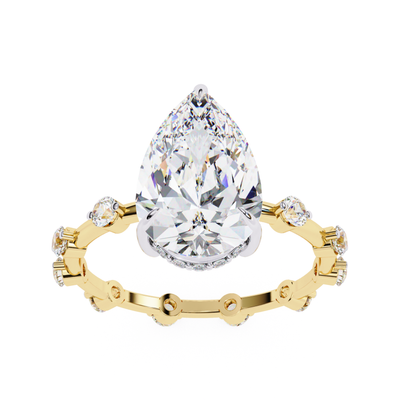 Pear Cut Diamond Solitaire Ring In Yellow Gold
Yellow Gold Pear Diamond Ring With Hidden Halo
Pear Shape Diamond Ring With Round Side Stones
Yellow Gold Solitaire Ring With Pear Cut Diamond
Four Prong Pear Diamond Ring In Yellow Gold
Front View Pear Cut Diamond Engagement Ring
Yellow Gold Ring With Pear Shape Center Diamond
Contemporary Pear Diamond Ring With Hidden Halo
Pear Cut Solitaire Ring With Diamond Band
Yellow Gold Diamond Ring With Pear Center Stone