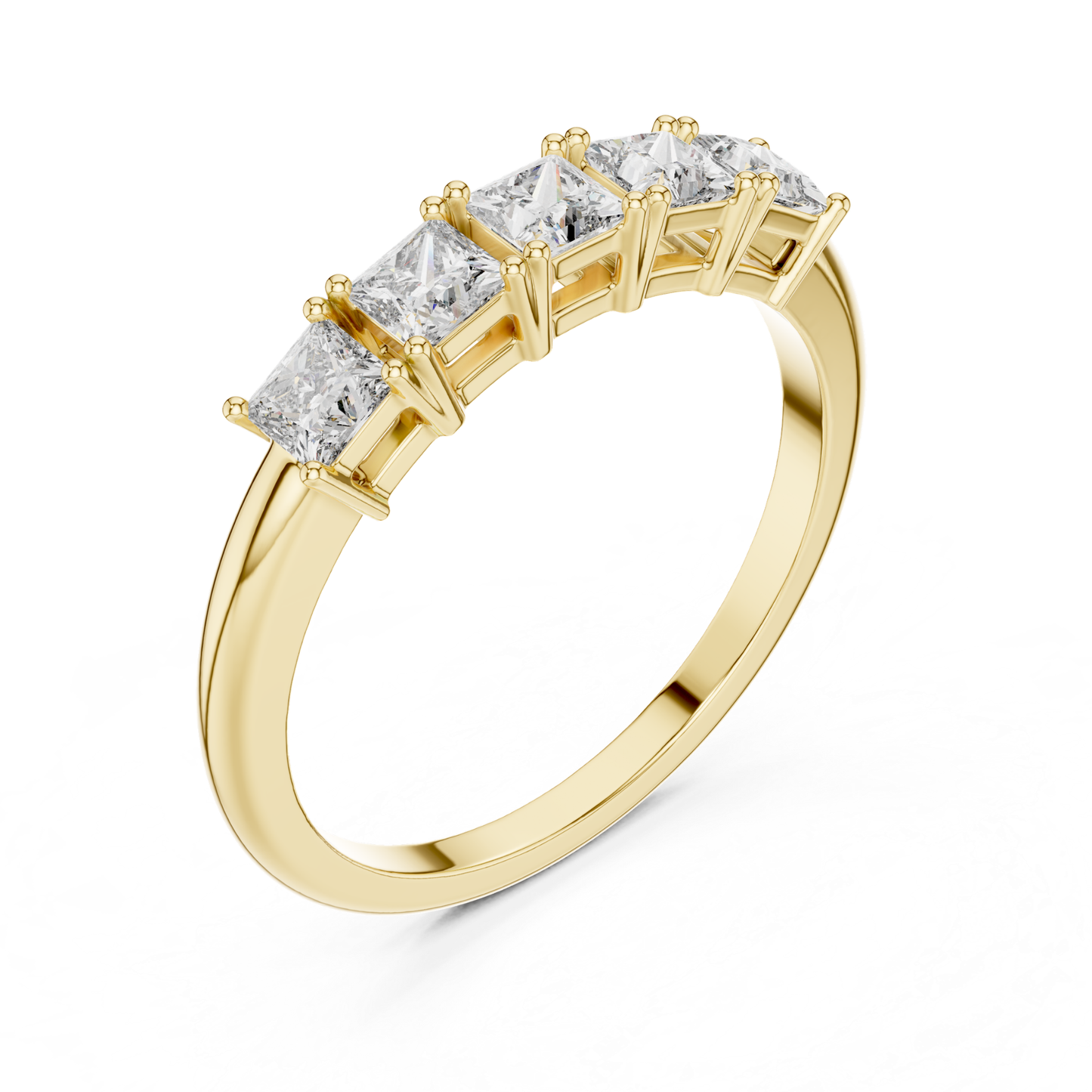 Side view yellow gold princess diamond ring
Yellow gold princess cut ring side profile
Side angle five stone diamond ring
Princess diamond band side view in gold
Yellow gold side profile diamond band
Side setting princess cut diamond ring
Gold princess diamond ring gallery view
Five stone diamond ring side angle
Yellow gold ring side detail view
Princess cut diamond ring side design