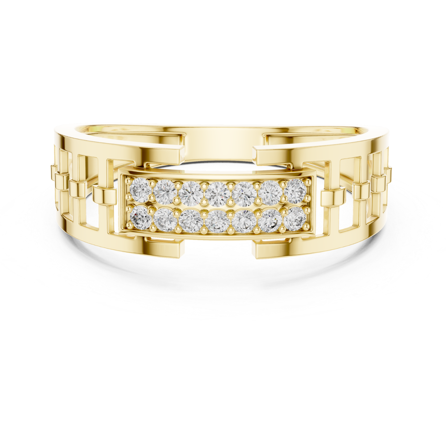 Yellow gold round diamond designer band ring
Luxury yellow gold ring with round diamonds
Elegant yellow gold diamond fashion band ring
Stylish yellow gold ring with pave diamond detailing
Premium yellow gold modern diamond ring
High polish yellow gold statement ring with diamonds
Designer yellow gold ring featuring round cut diamonds
Bold yellow gold geometric diamond band ring
Modern yellow gold luxury diamond jewelry ring
Exclusive yellow gold pave diamond designer ring