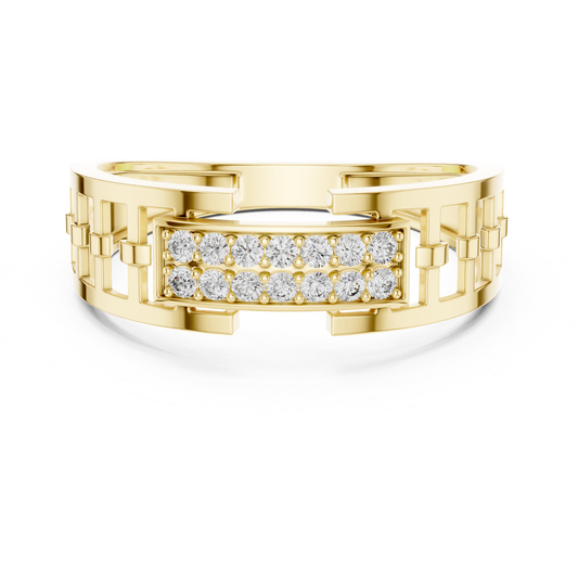 Yellow gold round diamond designer band ring
Luxury yellow gold ring with round diamonds
Elegant yellow gold diamond fashion band ring
Stylish yellow gold ring with pave diamond detailing
Premium yellow gold modern diamond ring
High polish yellow gold statement ring with diamonds
Designer yellow gold ring featuring round cut diamonds
Bold yellow gold geometric diamond band ring
Modern yellow gold luxury diamond jewelry ring
Exclusive yellow gold pave diamond designer ring