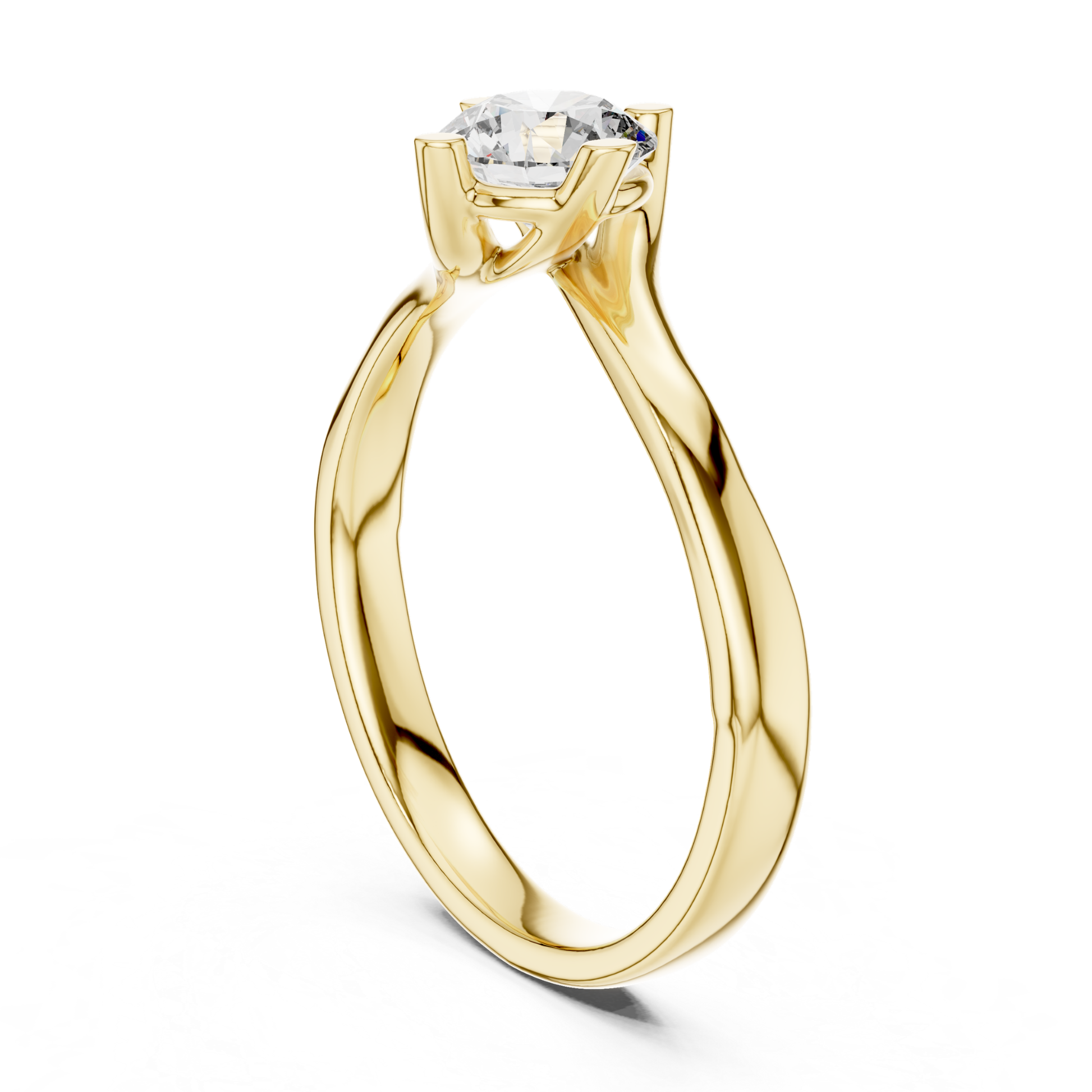 Vertical view yellow gold twisted solitaire ring
Yellow gold round diamond upright profile ring
Twisted band solitaire diamond vertical view
Yellow gold engagement ring upright angle
Round diamond solitaire ring vertical profile
Minimal twisted diamond ring yellow gold
Yellow gold prong set solitaire upright ring
Elegant round diamond twist band vertical
Modern yellow gold solitaire ring upright
Round diamond twisted band ring vertical view