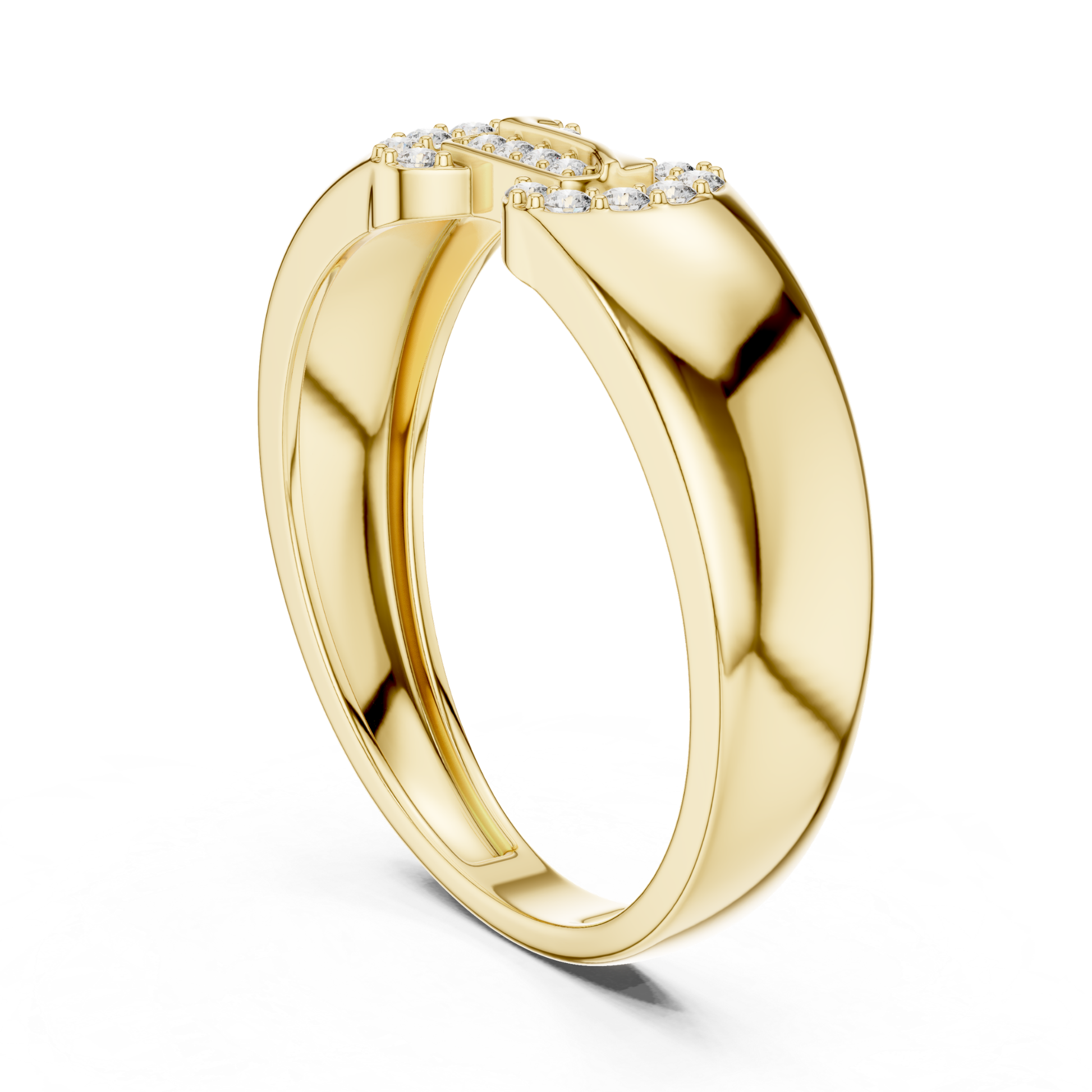 Rear angle yellow gold round diamond buckle ring
Yellow gold round diamond buckle band back view
Side rear yellow gold diamond statement ring
Modern yellow gold buckle style diamond ring angle
Polished yellow gold round diamond fashion band ring
Luxury yellow gold geometric buckle diamond ring
Sleek yellow gold wide band diamond ring design
Contemporary yellow gold round diamond buckle ring
Elegant yellow gold designer diamond band ring
Yellow gold round diamond buckle ring side angle