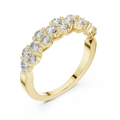 Perspective view yellow gold diamond cluster band
Yellow gold round diamond band ring angle
Diamond cluster wedding band perspective view
Yellow gold multi diamond anniversary ring
Round diamond stackable band gold ring
Shared prong diamond band perspective angle
Yellow gold floral diamond band ring
Minimal diamond cluster ring yellow gold
Yellow gold round diamond statement band
Angled yellow gold diamond wedding band