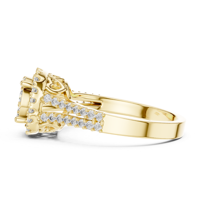 Side profile yellow gold round diamond halo ring
Yellow gold round diamond halo ring side view
Round diamond cluster ring in yellow gold view
Yellow gold halo ring with round diamonds profile
Split shank yellow gold diamond ring side angle
Yellow gold round diamond cluster ring side view
Luxury yellow gold halo engagement ring profile
Yellow gold ring with round diamond pave shank
Elegant yellow gold cluster halo ring perspective
Premium yellow gold round diamond ring view