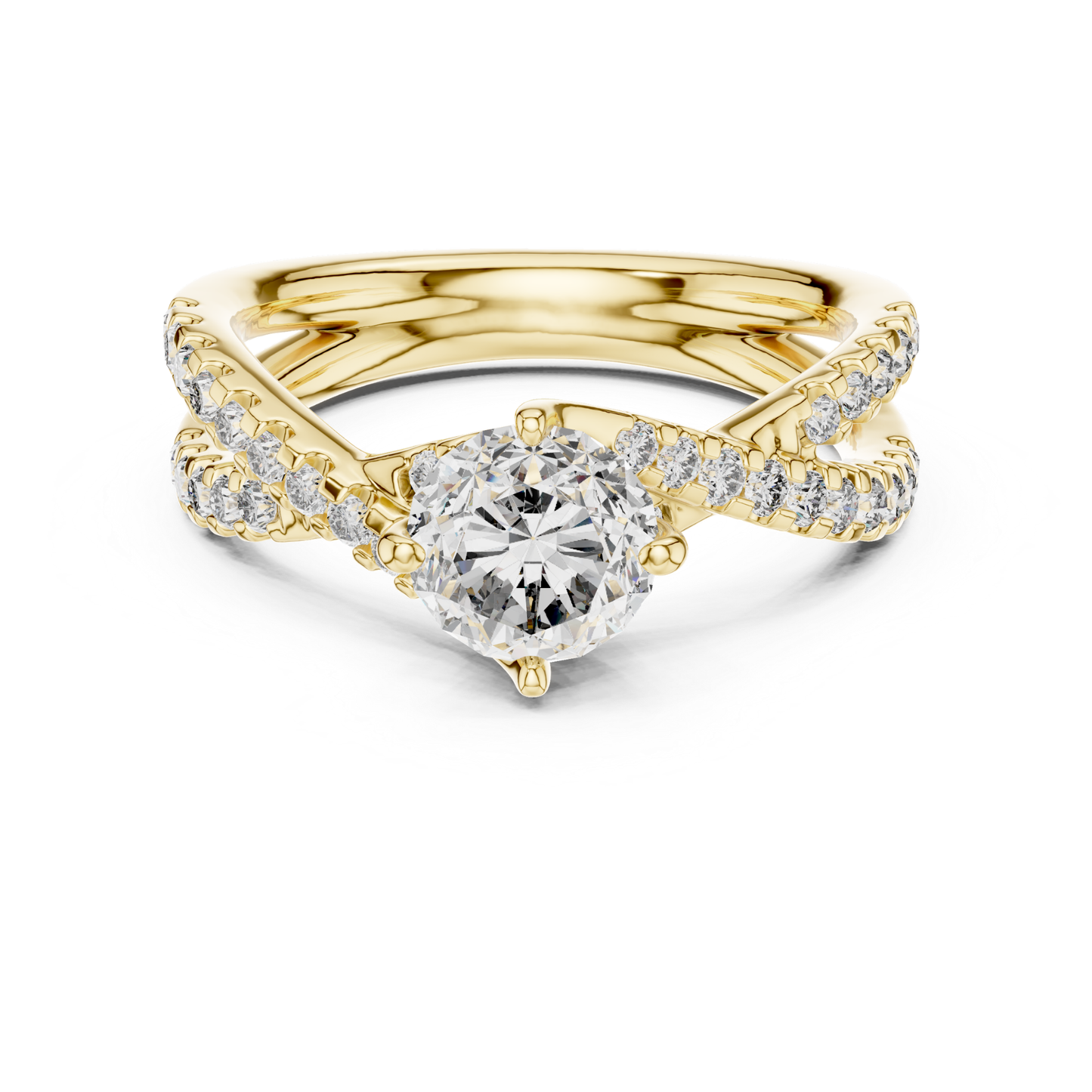 Yellow gold round diamond criss cross engagement ring
Round diamond crossover engagement ring design
Yellow gold split shank diamond ring style
Criss cross diamond ring for women jewelry
Round solitaire diamond crossover ring setting
Yellow gold pave diamond engagement ring band
Twisted diamond band with round center stone ring
Lab diamond criss cross ring in gold metal
Elegant crossover diamond ring design setting
Round diamond split band engagement ring style
