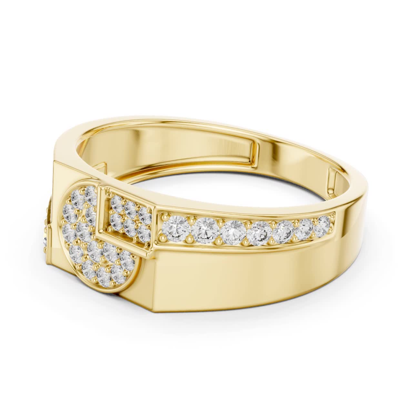 Side view yellow gold round diamond geometric band ring
Yellow gold round diamond modern band ring angle
Geometric yellow gold diamond statement ring side view
Polished yellow gold round diamond fashion band ring
Luxury yellow gold geometric designer diamond ring
Sleek yellow gold round diamond wide band ring
Contemporary yellow gold diamond accented band ring
Elegant yellow gold geometric diamond ring profile
Minimal yellow gold round diamond ring
Yellow gold modern geometric diamond band side angle