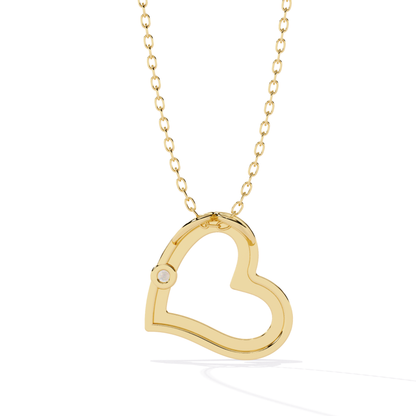 Yellow gold round diamond open heart pendant back view
Rear view of yellow gold heart diamond pendant
Yellow gold open heart pendant reverse view
Back side of round diamond heart pendant
Yellow gold heart pendant back profile
Open heart pendant with rear diamond setting
Yellow gold heart pendant back detail
Reverse view of open heart diamond pendant
Polished yellow gold heart pendant back view
Luxury round diamond open heart pendant back