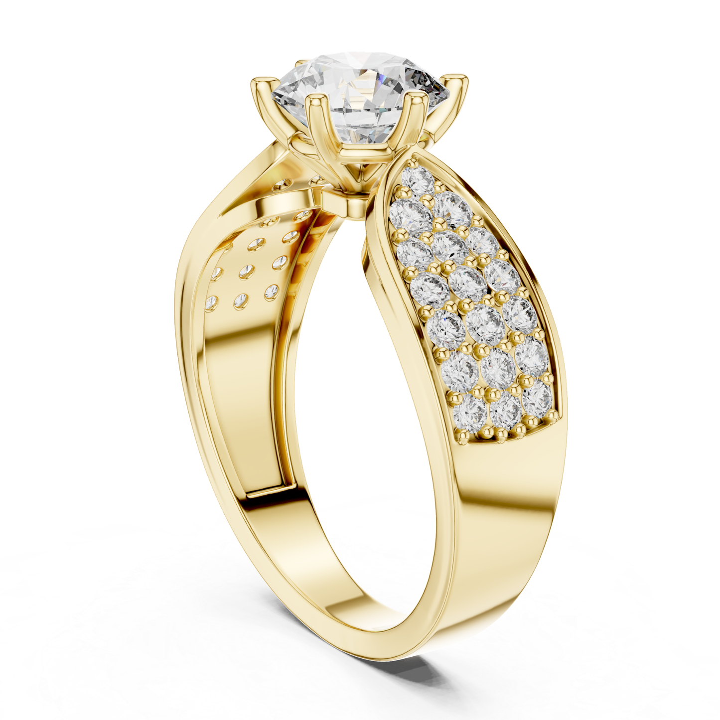 Yellow gold round diamond pave solitaire ring gallery view
Yellow gold gallery setting with round diamond ring
Round diamond yellow gold gallery ring profile
Yellow gold elevated pave diamond ring design
Six prong yellow gold gallery diamond ring
Yellow gold under gallery pave ring design
Modern yellow gold round diamond gallery ring
Yellow gold wide band gallery ring profile
Elegant yellow gold raised diamond ring design
Yellow gold brilliant diamond gallery setting