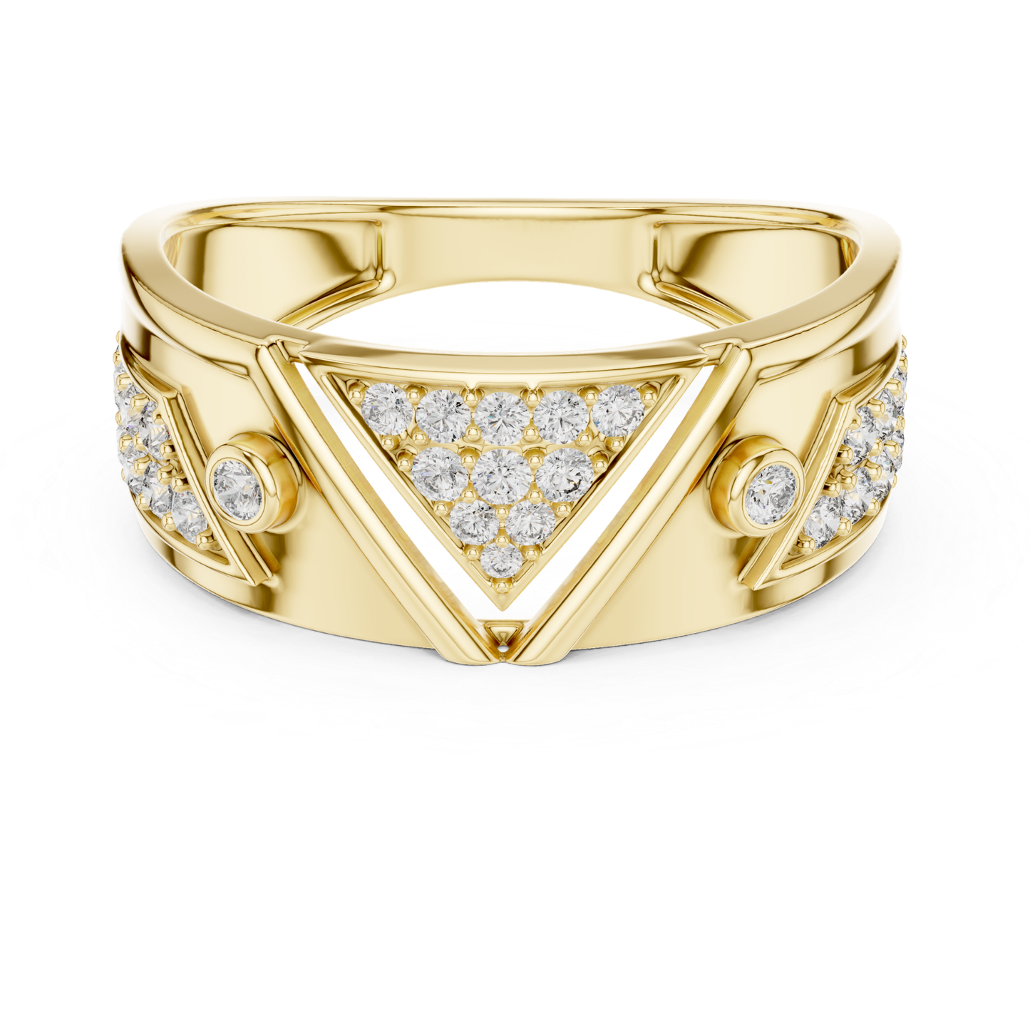 Yellow gold triangle diamond statement ring design
Modern yellow gold geometric diamond band ring
Yellow gold triangular cluster diamond ring style
Contemporary yellow gold wide diamond fashion ring
Yellow gold abstract geometric diamond band design
Luxury yellow gold triangle pave diamond ring
Yellow gold polished statement diamond band ring
Bold yellow gold geometric cluster diamond ring
Elegant yellow gold triangle diamond ring style
Yellow gold modern geometric statement band