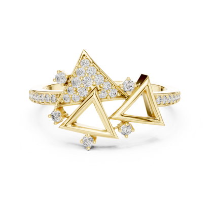 Yellow gold triangle diamond ring for women
Elegant yellow gold ring with round diamonds
Luxury triangle diamond ring in yellow gold
Womens yellow gold diamond fashion ring
Designer triangle ring with sparkling diamonds
Premium yellow gold geometric diamond ring
Stylish yellow gold triangle ring design
Fine jewelry triangle ring with round diamonds
Glamorous yellow gold diamond statement ring
Yellow gold ring with modern triangle design