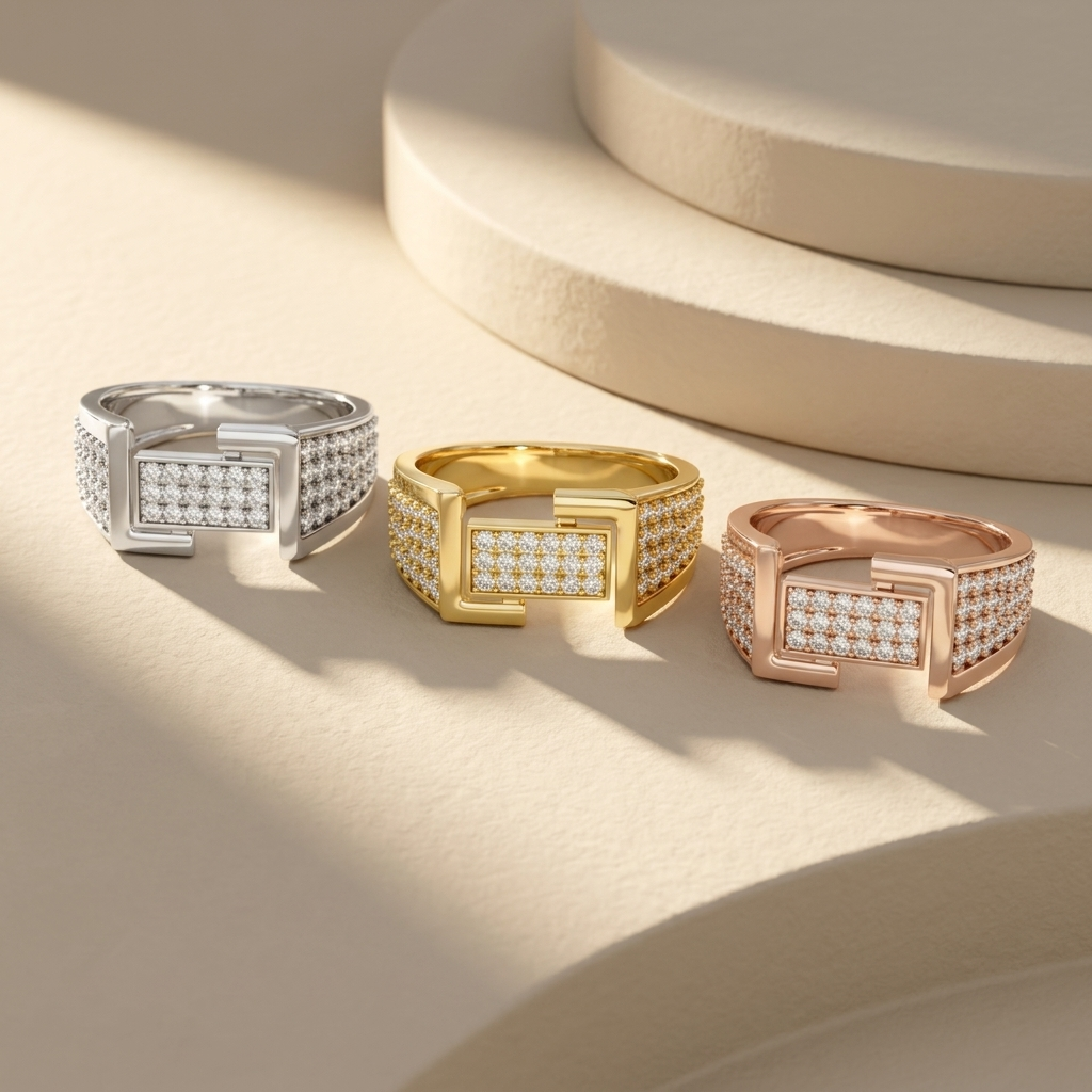 Modern Open Frame Round Lab Grown Diamond Ring