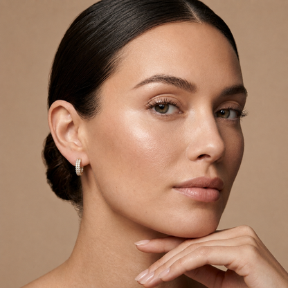 Round Lab Grown Diamond Hoop Earrings
