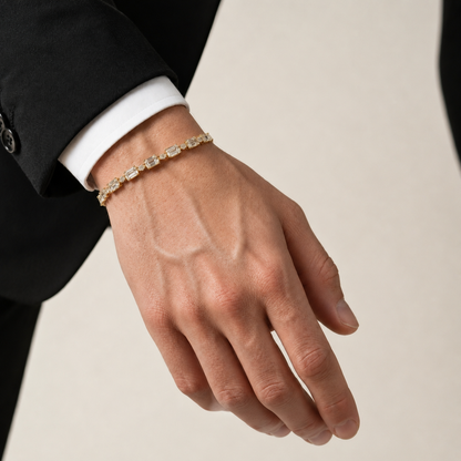 Emerald & Round Lab Grown Diamond Tennis Bracelet
