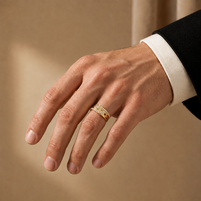 Geometric Round Lab Grown Diamond Statement Ring
