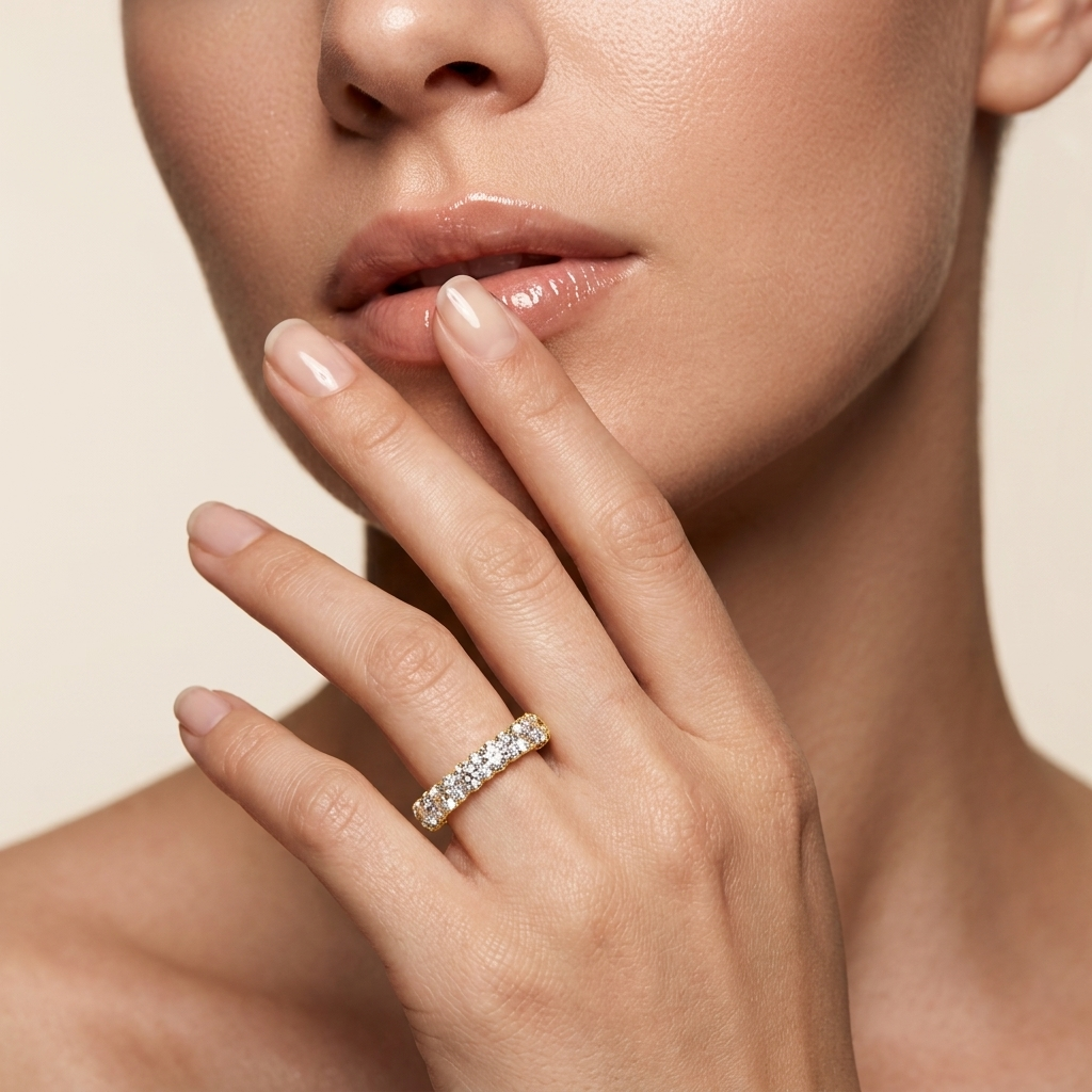 1.09 Carat Round Cut  Lab Grown Diamond Halo Wedding Band